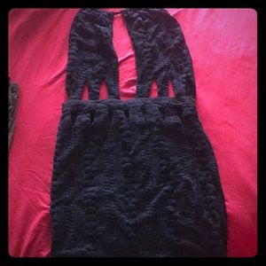 BLACK MINI CROCHET DRESS .. ONLY WORN ONCE